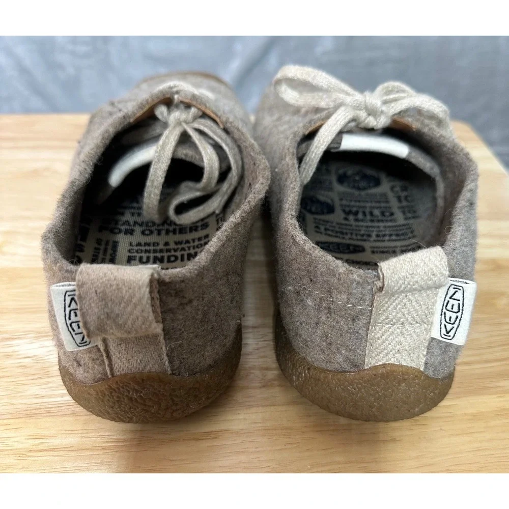 KEEN Mens Mossy Derby Shoes 11 Taupe Felt/Birch Recycled‎ Wool Comfort Casual